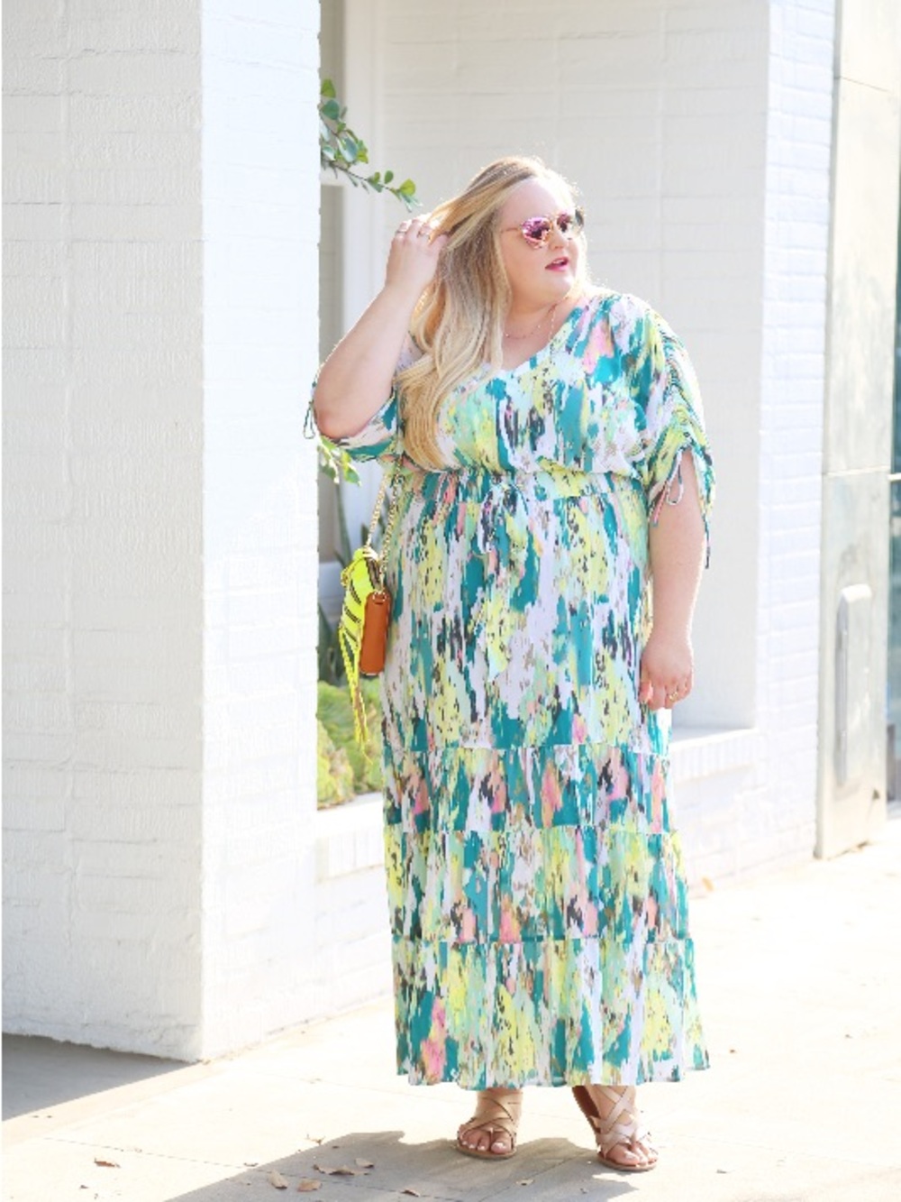 PLUS SIZE ABSTRACT PRINT MAXI DRESS - Picture 8 of 10